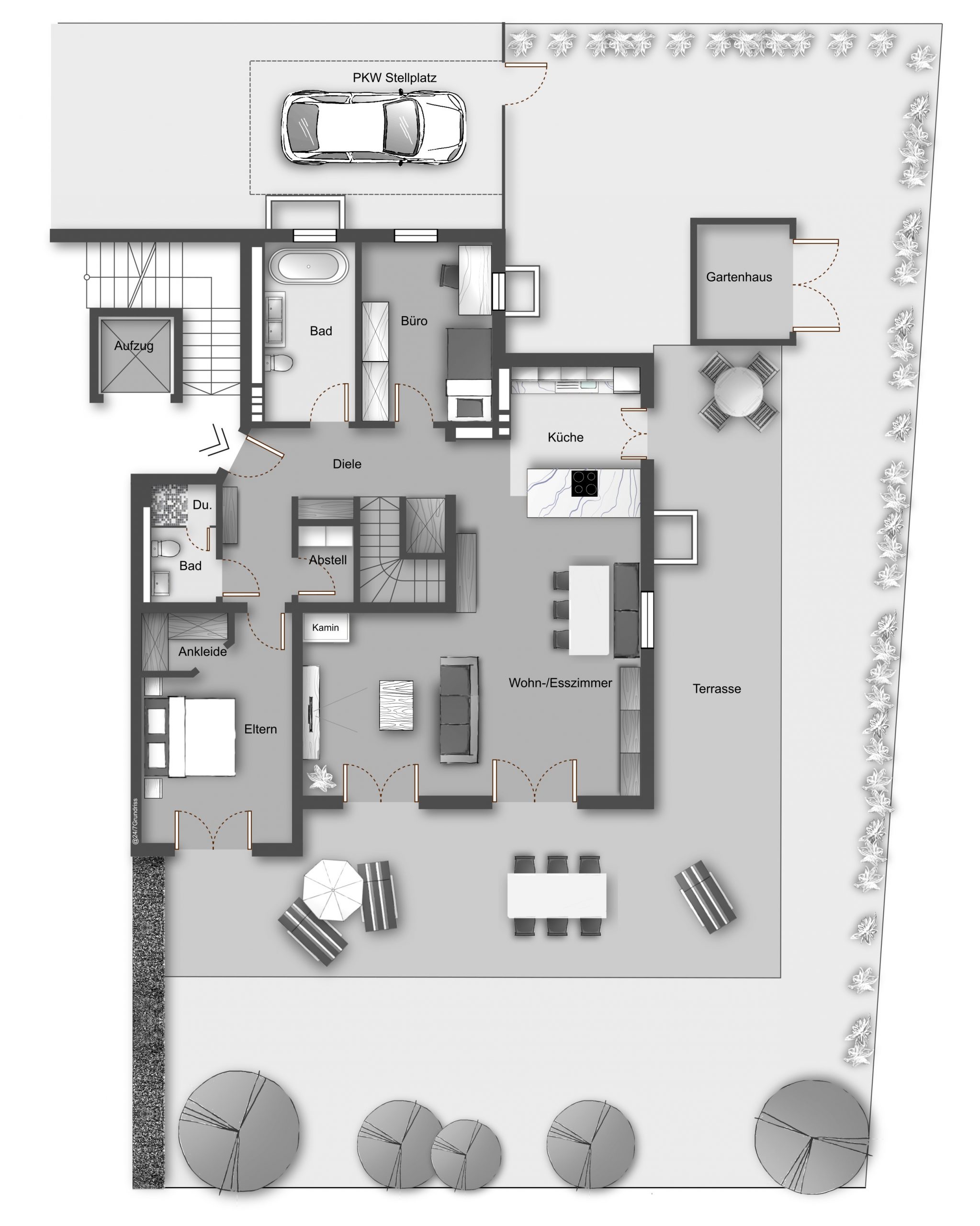 Erdgeschoss – 3 Zimmer